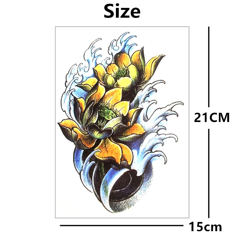 SHNAPIGN Китайский Лотос временная татуировка боди арт флэш тату стикер s 21*15 см