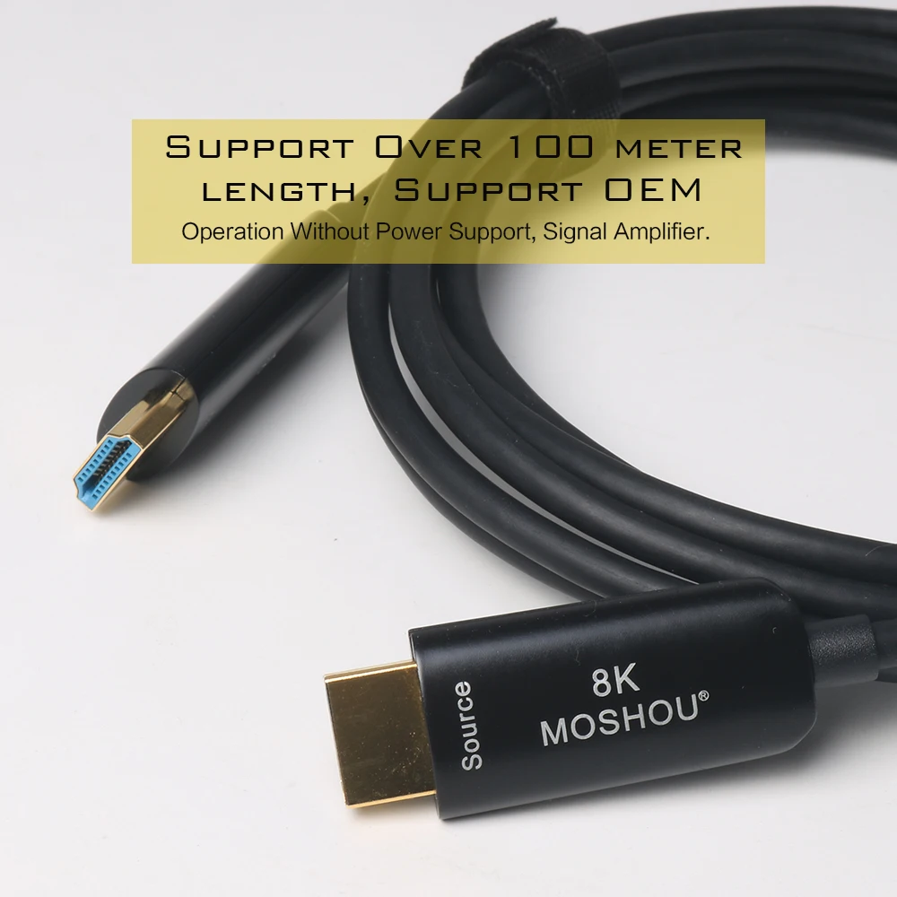 MOSHOU HDMI совместимый 2 1 кабель Оптическое волокно Ультра HD (UHD) 120 Гц 48Gbs с аудио видео