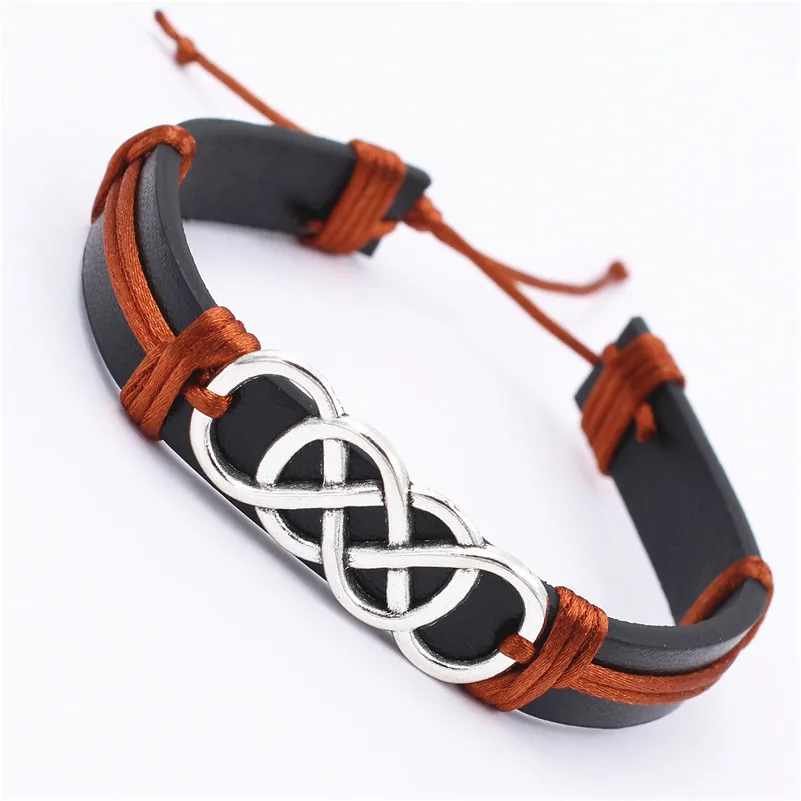 Женские и мужские браслеты ручной работы плетеные с двойной бесконечной любовью
