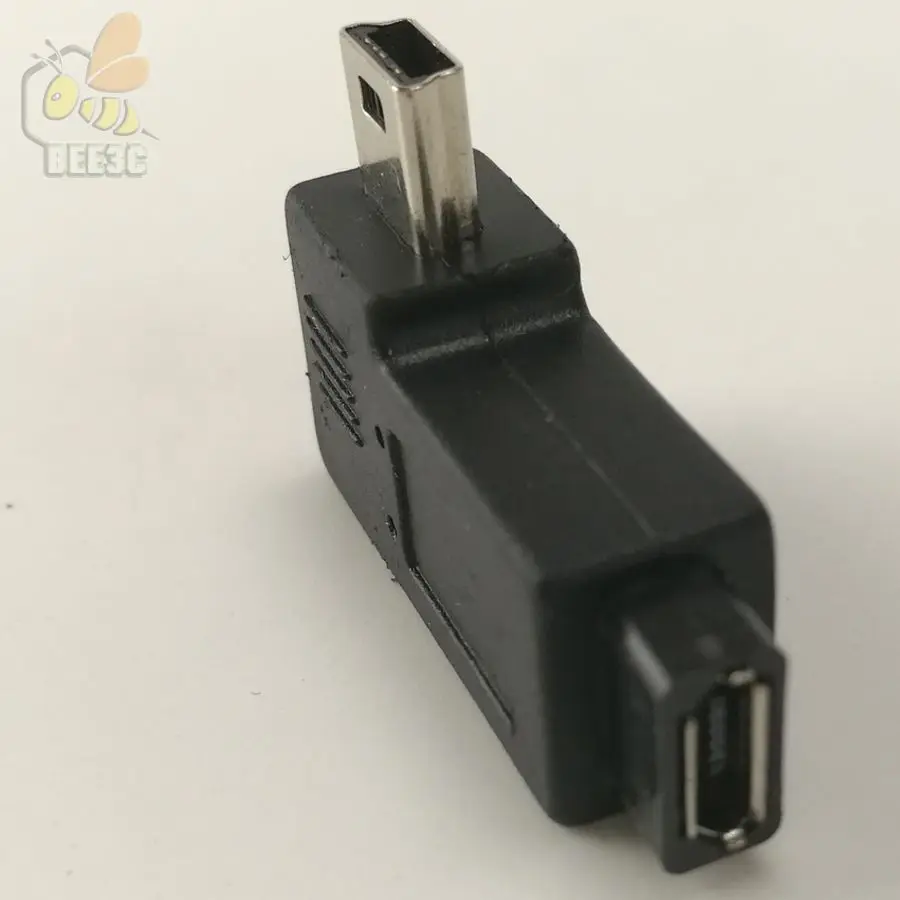 USB Micro 5Pin Female to Mini Mini5Pin Male адаптер с углом 90 градусов и левым правым адаптером 100 шт.