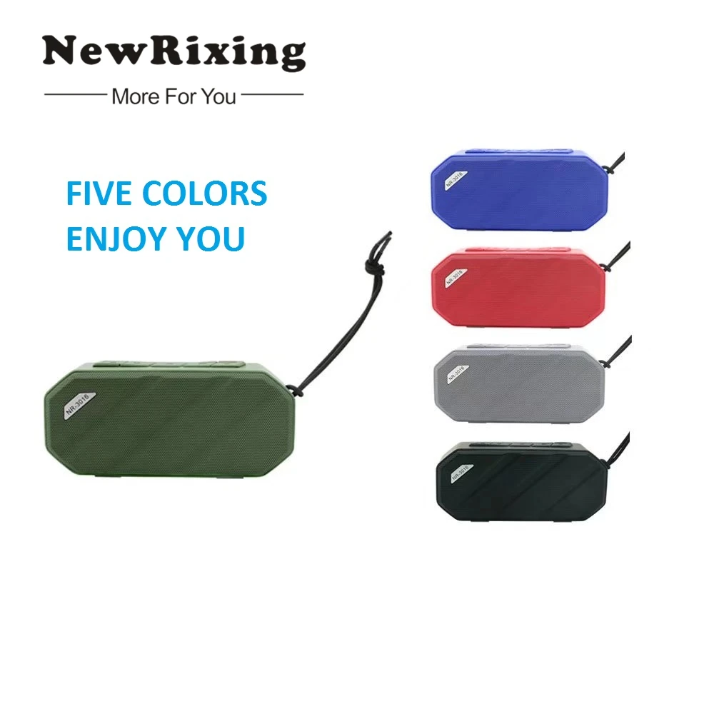 NewRixing Мини Bluetooth динамик портативный беспроводной звуковая система 3D стерео