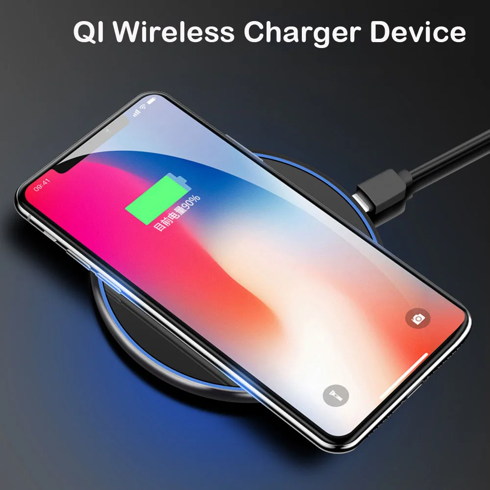 Универсальное беспроводное зарядное устройство QI для iPhone X 8 XS Samsung S9 S8 Plus Xiaomi Mix 3 2 s