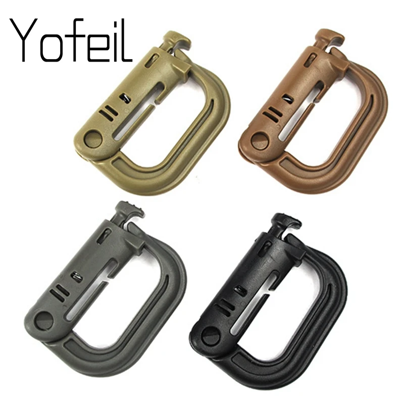 

Grimloc Molle Carabiner D Style Locking Ring Plastic Clip Snap Key Buckle Equipment Carabiner Keychain ITW Fastener Bag Buckle