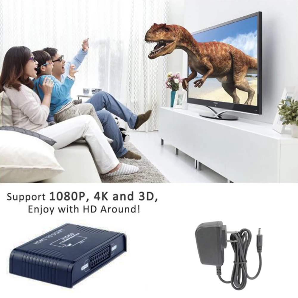 1080P HD HDMI в Scart конвертер вход + выход аудио сплиттер адаптер для Blue Ray DVD STB SKY