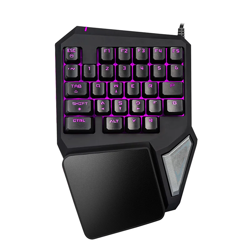 Профессиональная игровая клавиатура Delux T9 Pro с одной ручкой мини 7 цветной светодиодной подсветкой для Windows