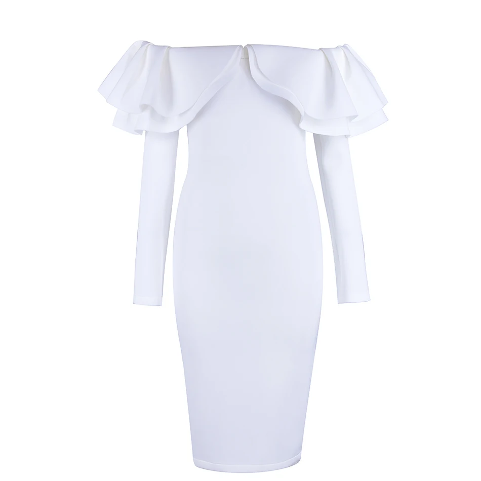 Платье облегающее с длинным рукавом и рюшами весна 2019|women spring dress|spring dresscelebrity party