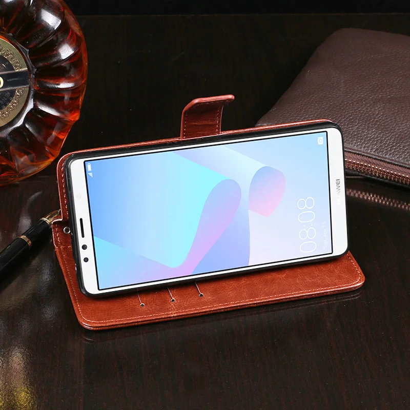 Чехол для Huawei Y6 Prime 2018 Роскошный кожаный флип-чехол Honor 7A Pro 9 10 Y9 Y7 P Smart P20 Lite чехол -