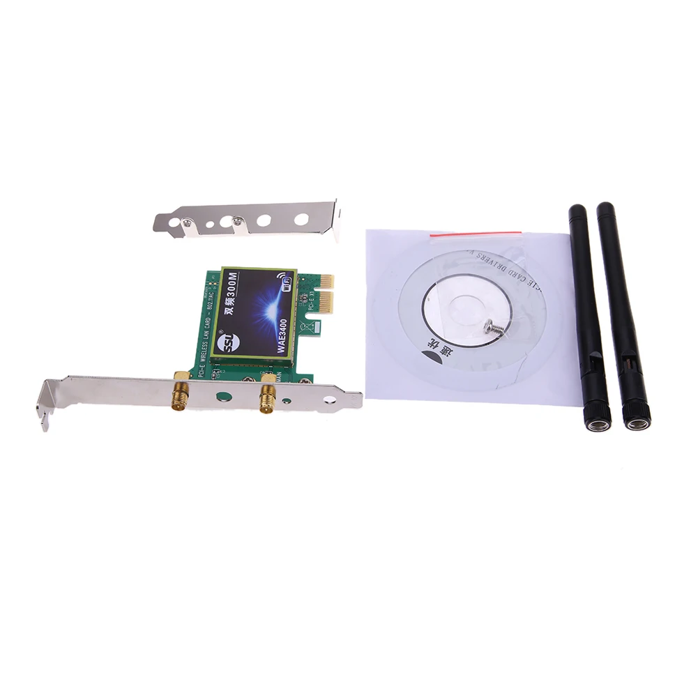 Двухчастотная сетевая карта Ubit PCI E 2 4/5G 300 Мбит/с м 802.11b/g/n совместимая с разъемом