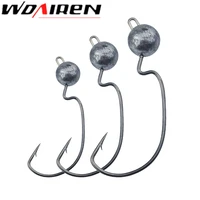 wdairen 5pcslot new high quality 1g3g5g5 5g10g lead head hook jigs bait fishing hooks for soft lure fishing tackle