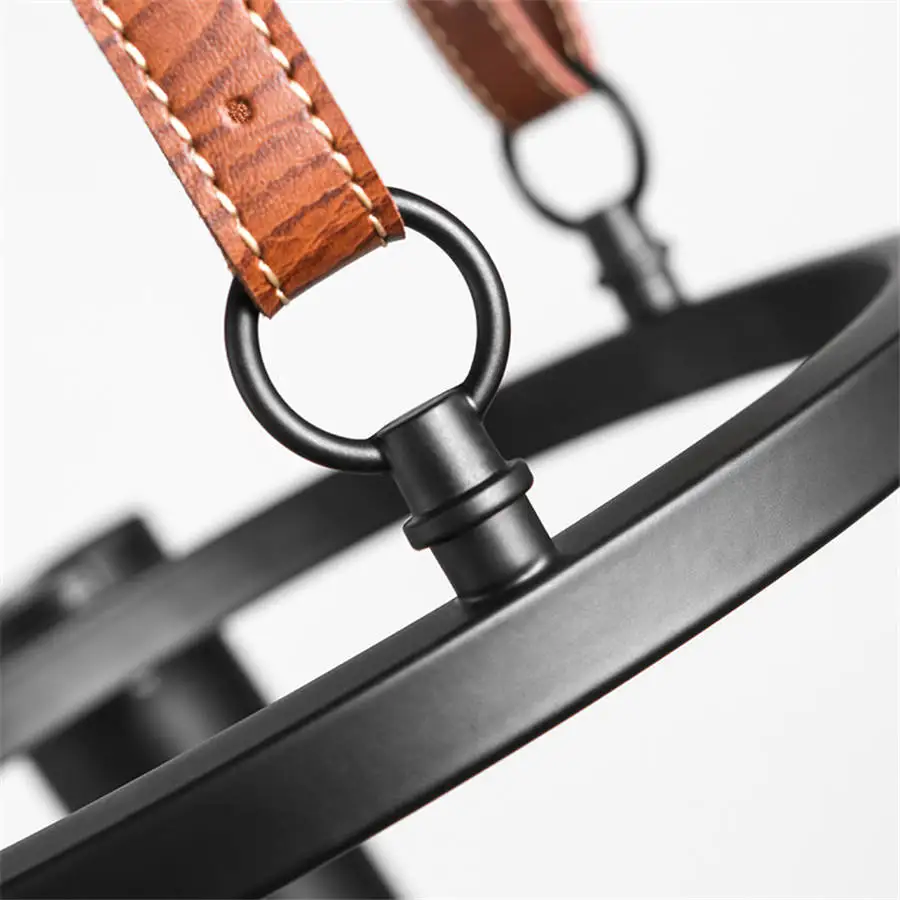 nordic modern rotation Leather suspender pendant lights for living room kitchen home deco hang lamp loft led spot light fixtures | Лампы и