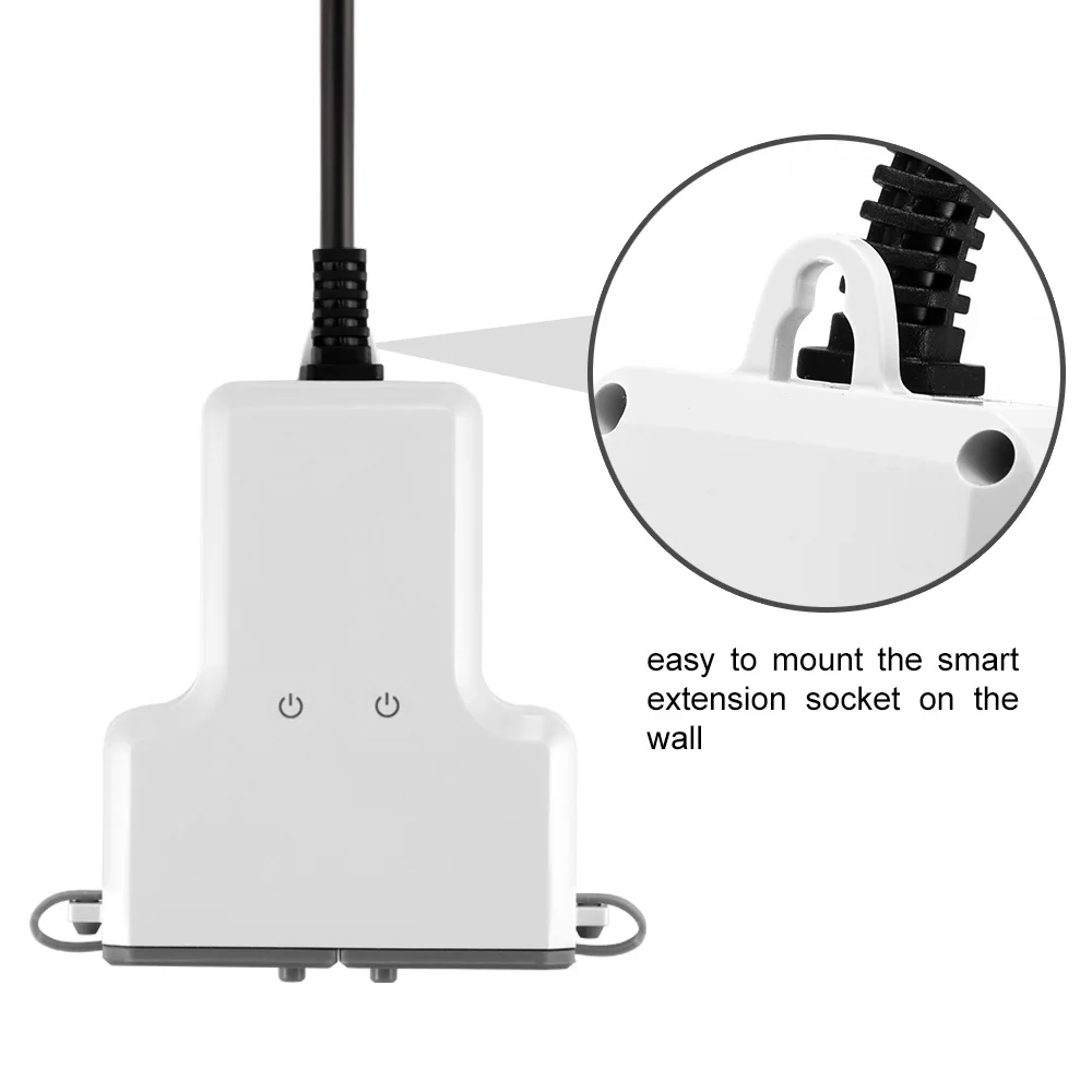 Lemonbest Wifi Smart Socket Outlet Dual Outlets Extension Plug Compatible Alexa Google Home IFTTT 16A Switch | Обустройство дома