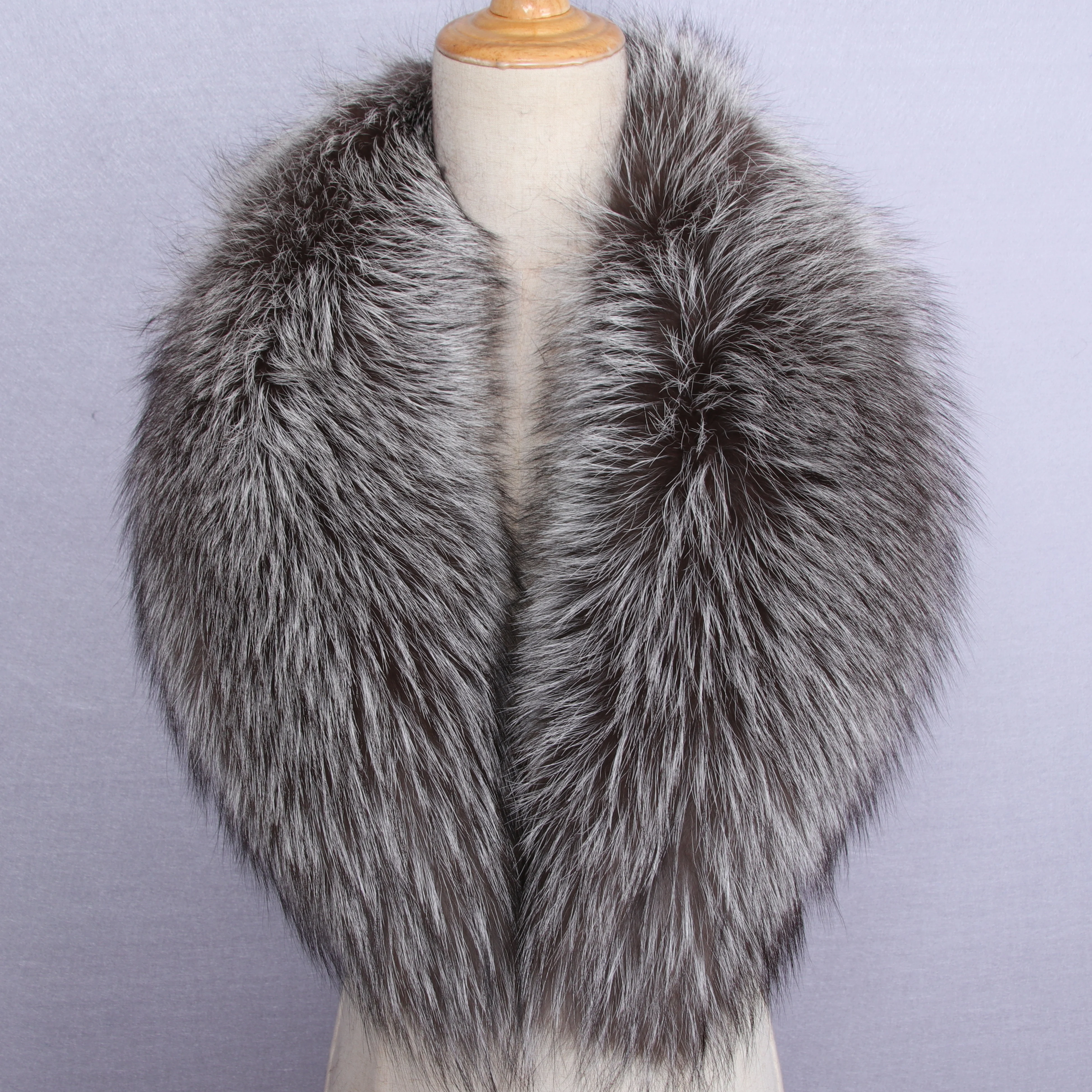 ZDFURS * Горячая Распродажа супер большой черный меха лисы воротник для шерстяная