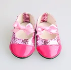LUCKDOLLРозовая Милая обувь с галстуком-бабочкой, подходит для 18 дюймов, американский размер 43 см, аксессуары для детской куклы, игрушки для девочек, поколение, подарок на день рождения