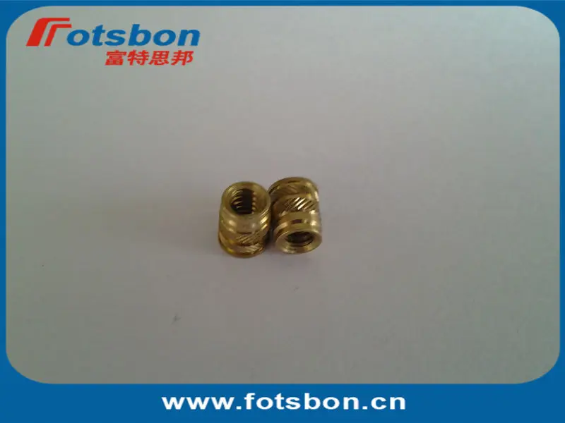 

IUB-M2.5-2 Tapered Thru-threaded insert ,Brass,nature,PEM standard ,Made in China, in stock,knurled nuts,used in plastic