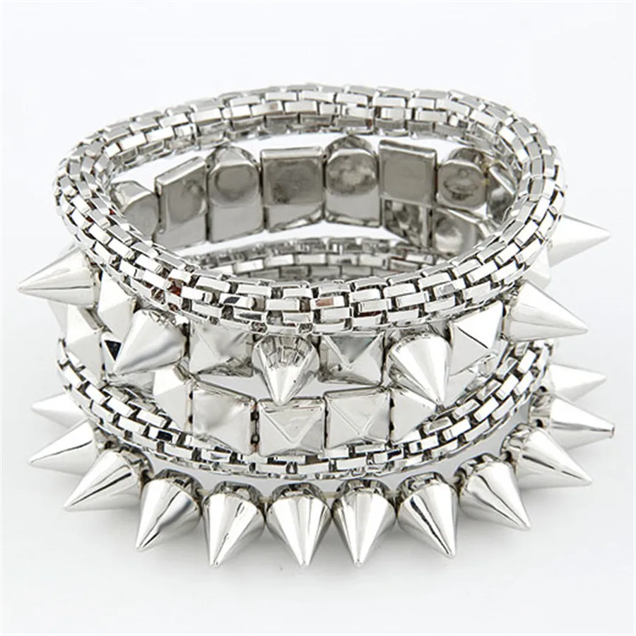 Браслеты Mujer Мода 2017 г. панк с подвесками и для Для женщин мужчин украшения Спайк