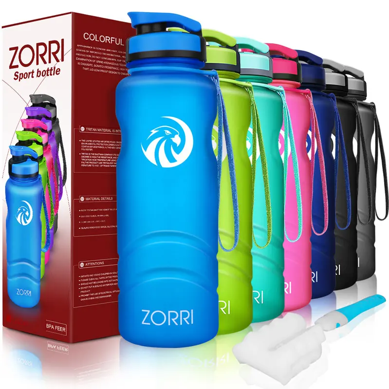 blue ZORRI креативные спортивные бутылки для воды шейкер для напитков Кемпинг Тур бутылка для напитков для воды Термос бутылка для питьевой воды ручка gourde - Цвет: blue