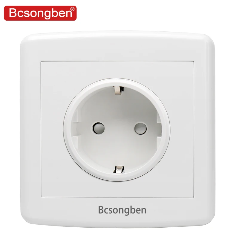 Настенная розетка Bcsongben белая пластиковая панель из поликарбоната 110 ~ 250 В