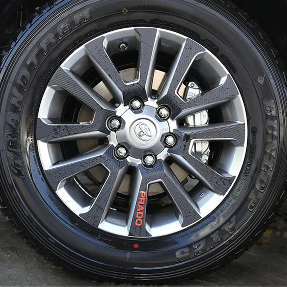 4 шт. (265/60 R18) виниловые наклейки из углеродного волокна на обод колеса корпус для