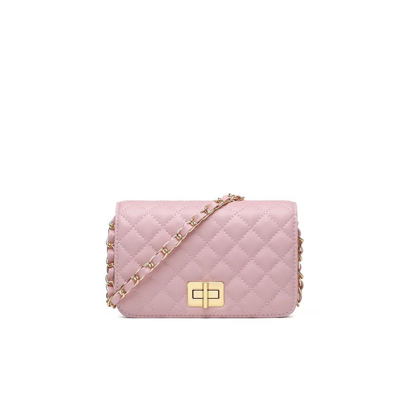 Pink-Small GIAEVVI, женские сумки-мессенджеры, роскошные дизайнерские сумки из воловьей кожи, маленький клатч на цепочке, сумка через плечо для леди - Цвет: Pink-Small