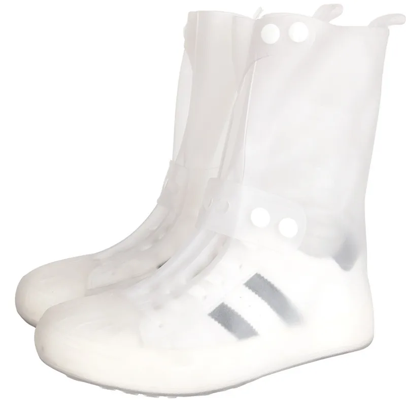 Aleafalling Women PVC Integral Mould Waterproof Reusable Rain Shoes Covers Rain Boot Anti-skid High Outdoor Shoes Covers SC35