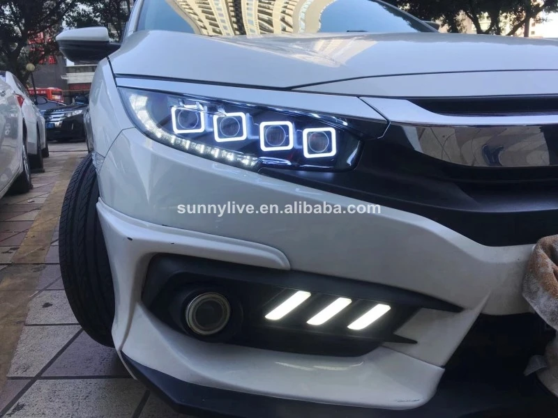 Светодиодная фара для Honda Civic 2016 2017 года передней фары BUGATTI Style JL|Фара авто в сборе| |