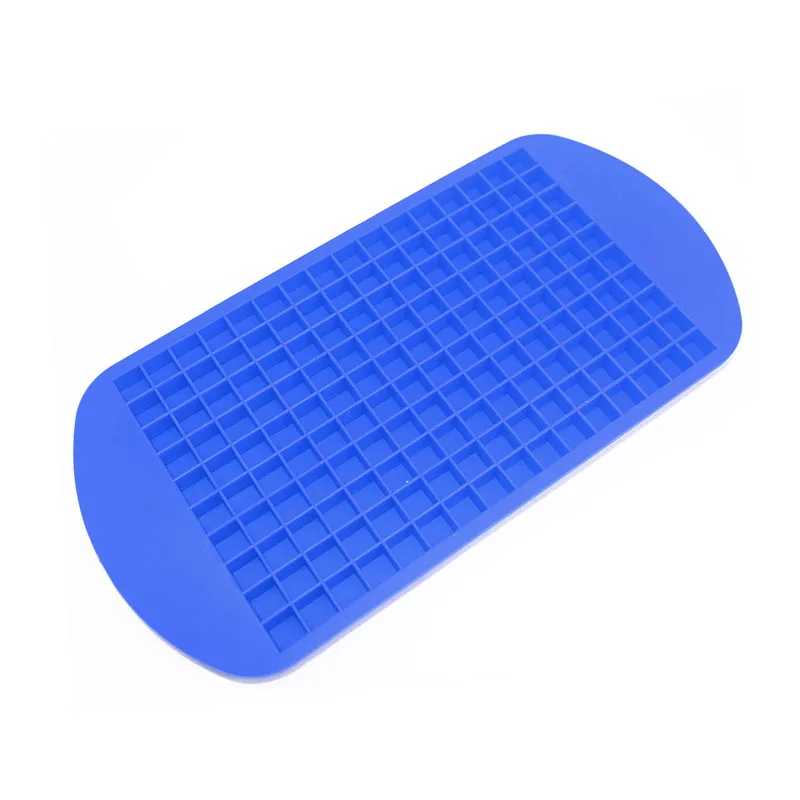 Blue 160 сетки Форма для льда мягкий силиконовый кубик льда лоток вечерние аксессуары для кухни бар напиток многоразовый сплошной цвет производитель кубиков льда - Цвет: Blue