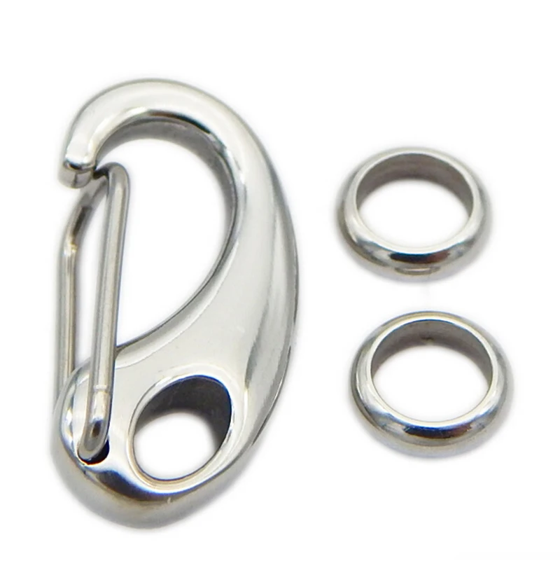 

2 Set Stainless Steel Gold Silver Tone D Shape Lobster Clasps & Close Jump Rings For DIY Bracelets Jewelry Making Findings F3907