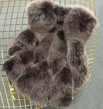 light brown REROYFU натуральный меховой жилет для женщин натуральный Лисий мех верхняя одежда из натуральной кожи меховые куртки жилет - Цвет: light brown