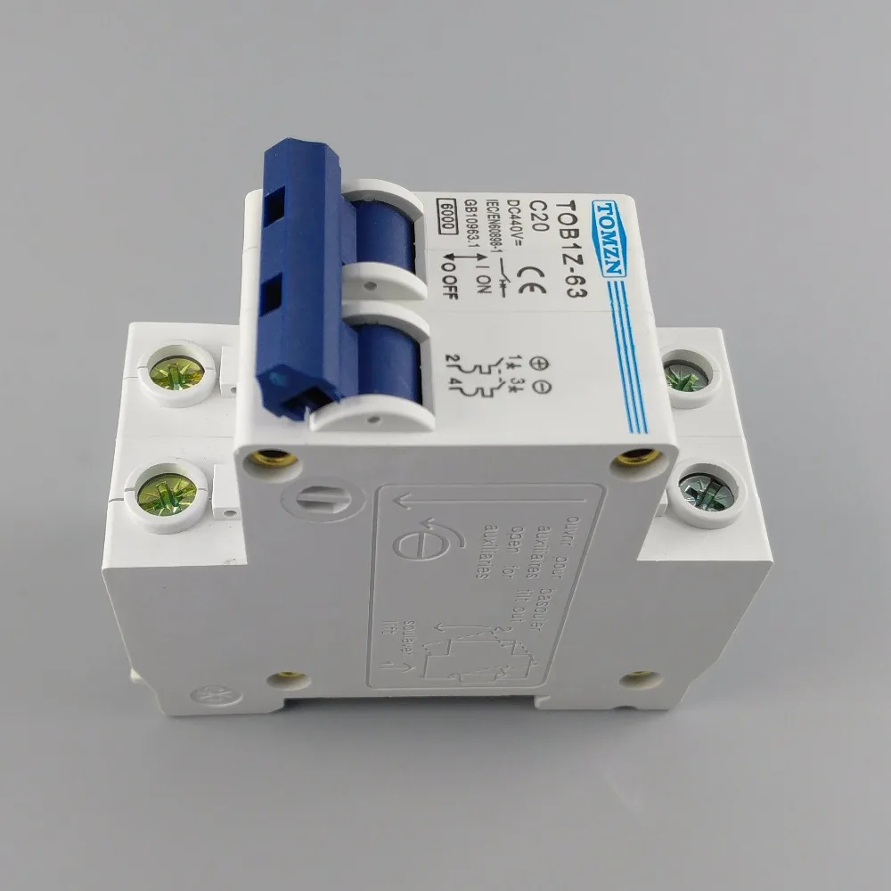 2P 20A DC 440V автоматический выключатель постоянного тока MCB C Кривая