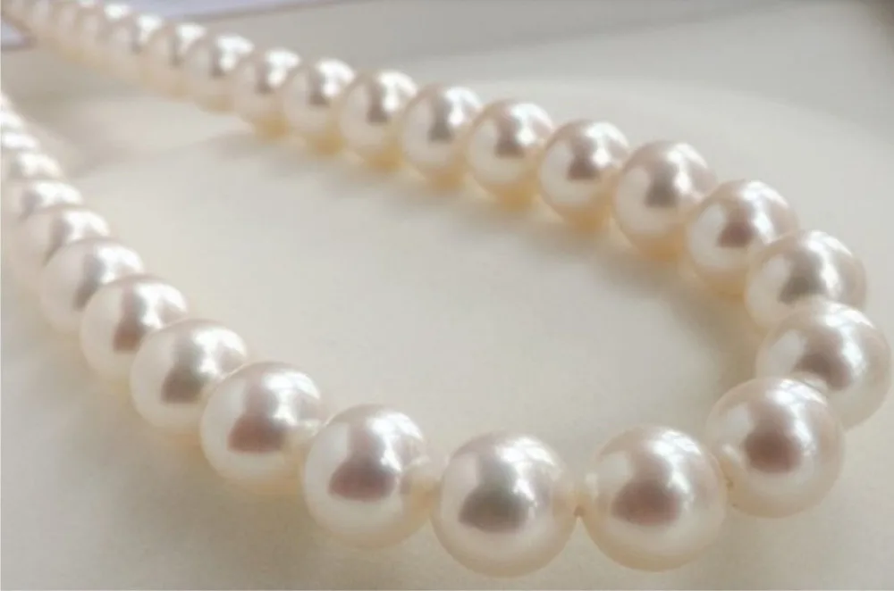 

FREE SHIPPING HOT sell new Style NEW AAAA 10-11MM PERFECT ROUND SOUTH SEA GENUINE WHITE PEARL NECKLACE 18"