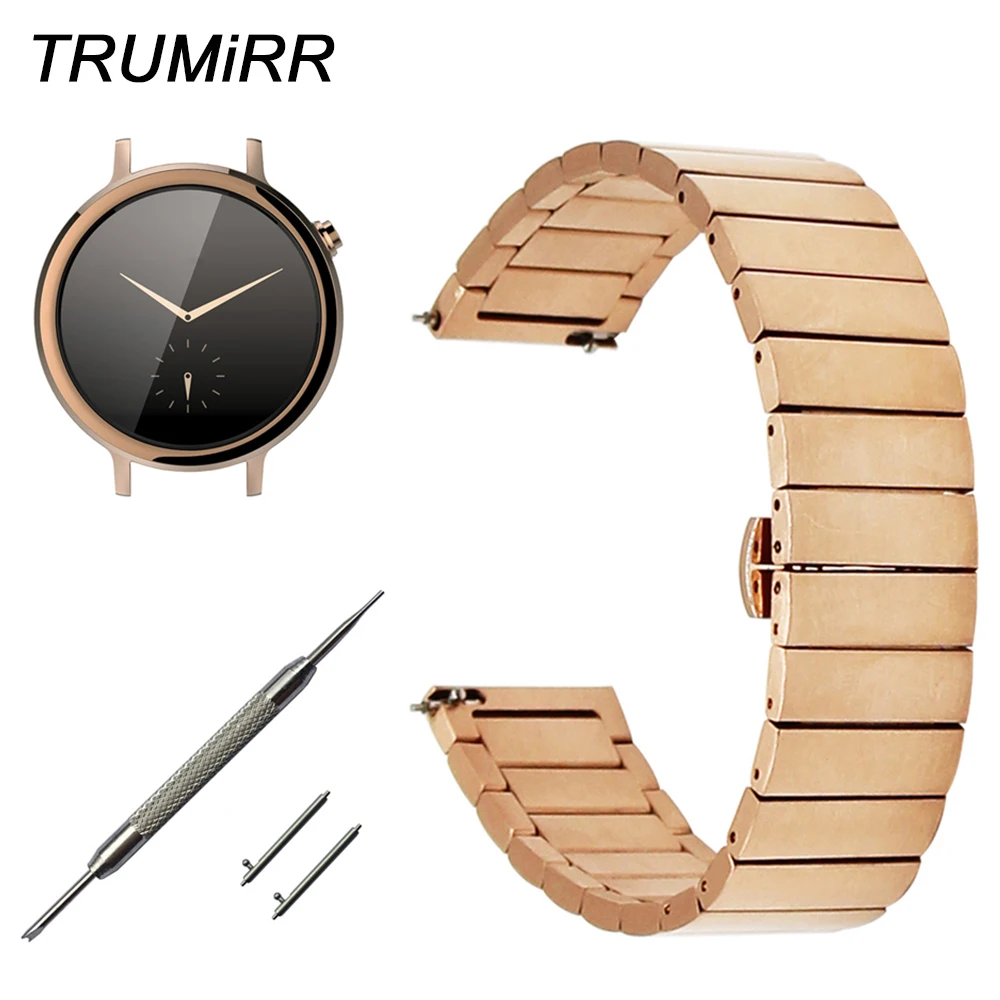 

Ремешок из нержавеющей стали для наручных часов, быстросъемный браслет для Moto 360 2 42 мм, женский браслет Huawei Talkband B3 с застежкой-бабочкой, брас...