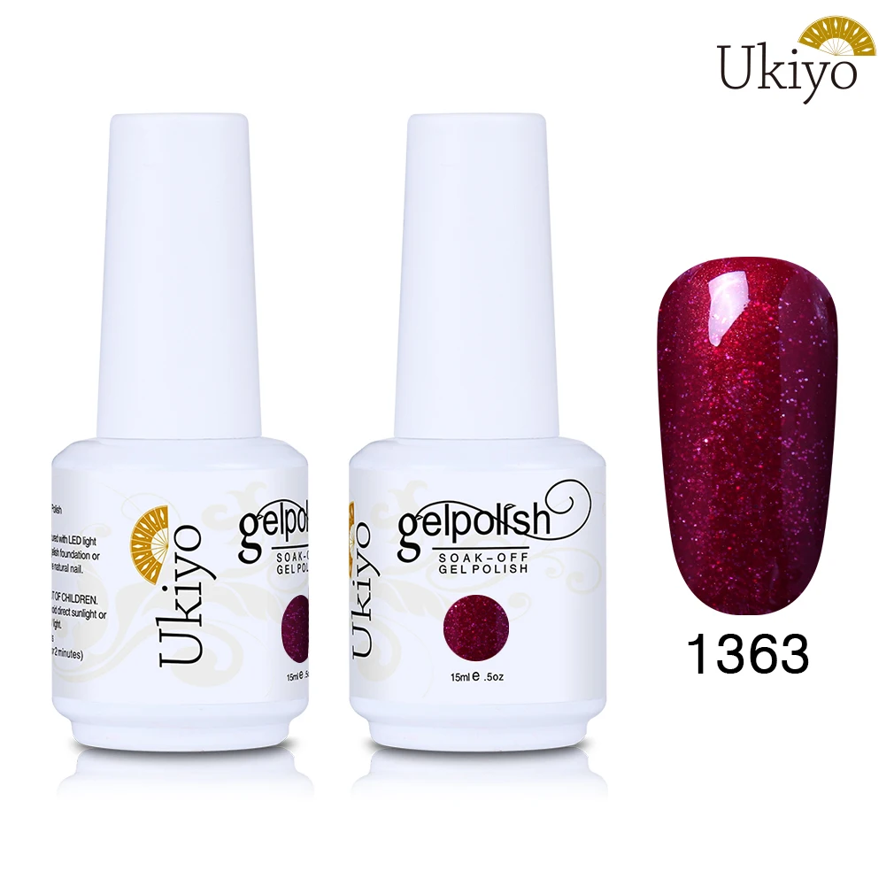 1363 Ukiyo 15 мл Лак для ногтей 170 великолепный цвет Гель-лак для ногтей Vernis полуперманентное верхнее покрытие Базовое покрытие гель-лаки для ногтей Гель-лак - Цвет: 1363