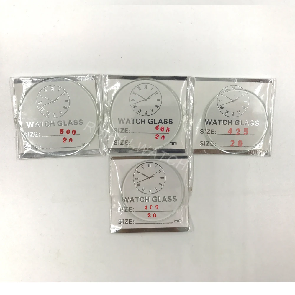 Wholesale 106pcs 2.0MM Thick Flat Mineral Watch Glass Select Size from 24mm to 50mm for Watchmakers and Repair