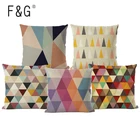 Наволочки с геометрическими треугольниками, наволочка для подушки в скандинавском стиле, льняная бежевая наволочка для подушки, украшение для гостиной и дивана