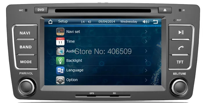 В тире dvd плеер автомобиля GPS навигации для SKODA OCTAVIA 2013 с Радио Bluetooth AUX USB стерео