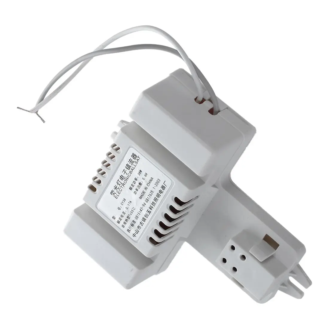 Белый пластиковый корпус 4 Pin 2D трубчатая лампа флуоресцентный балласт AC 220V 0.19A 38W |