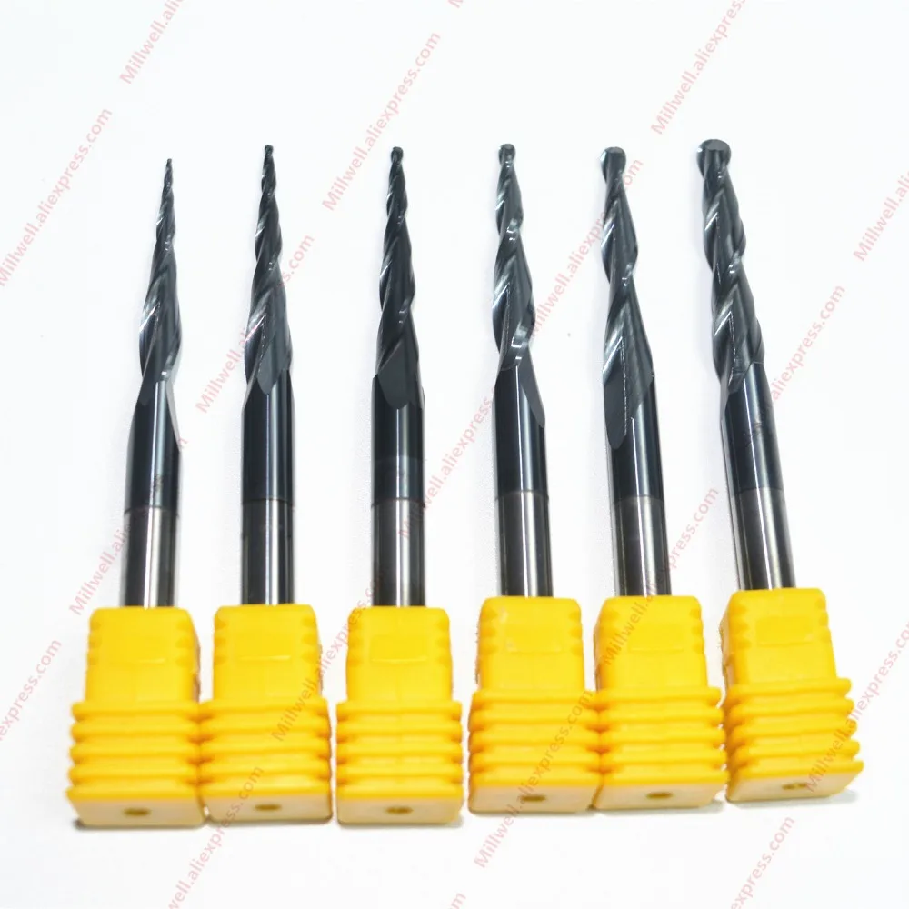 R0.25 R0.5 R0.75 R1 R1.5 R2-6PCS Бесплатная доставка ЧПУ твердосплавная концевая фреза HRC55 tialn