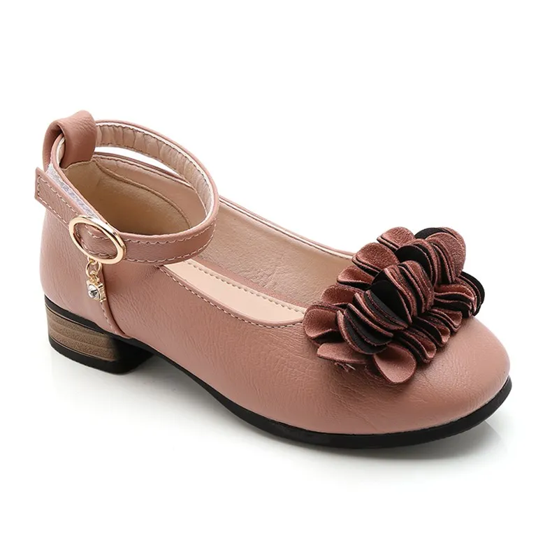 

Girls Shoes For Party Wedding High-Heeled Flower Princess Leather Dress Shoes Girls Big Kids 2019 Shoes 3 4 5 6 7 8 9 10 11 Year