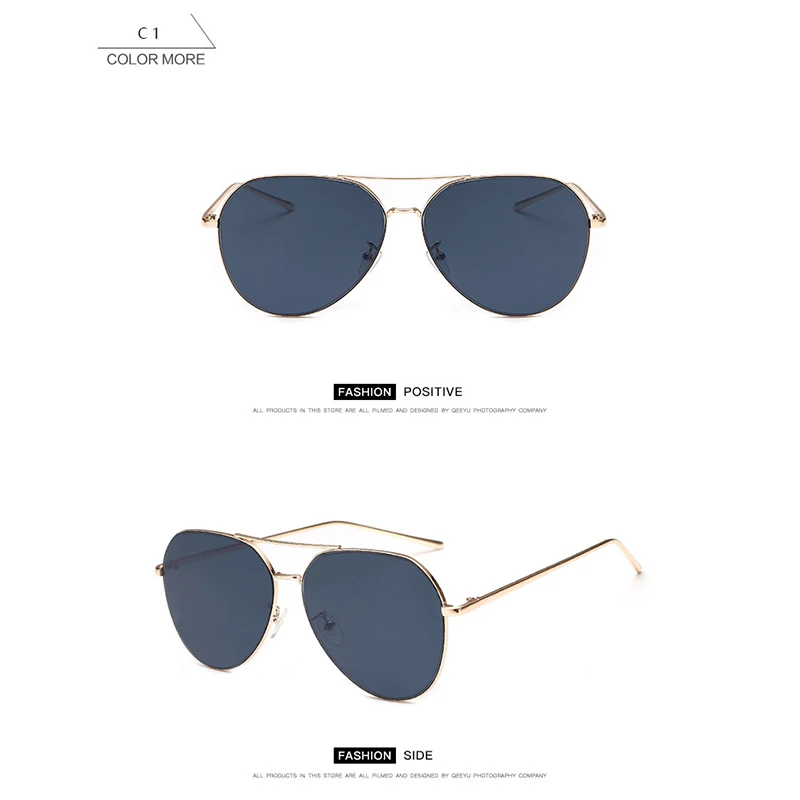 HAPIGOO 2017 New Модный Бренд Дизайнер Негабаритных Пилот Овальные Очки Женщины Мужчины