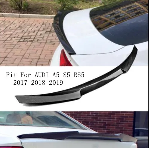 Углеродного волокна заднего крыла задний багажник спойлер крыло для AUDI A5 S5 RS5 2017