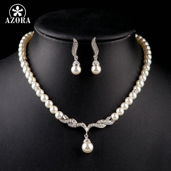 Серьги и ожерелье из жемчуга цвет белое золото|earrings and necklace|jewelry setsnecklace earrings |