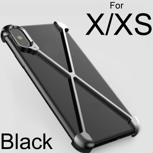 Металлический Чехол-бампер для iPhone XS, тонкий сверхмощный бронированный противоударный алюминиевый сплав x-рамка для телефона, защитный чехол - Цвет: For iphone X XS