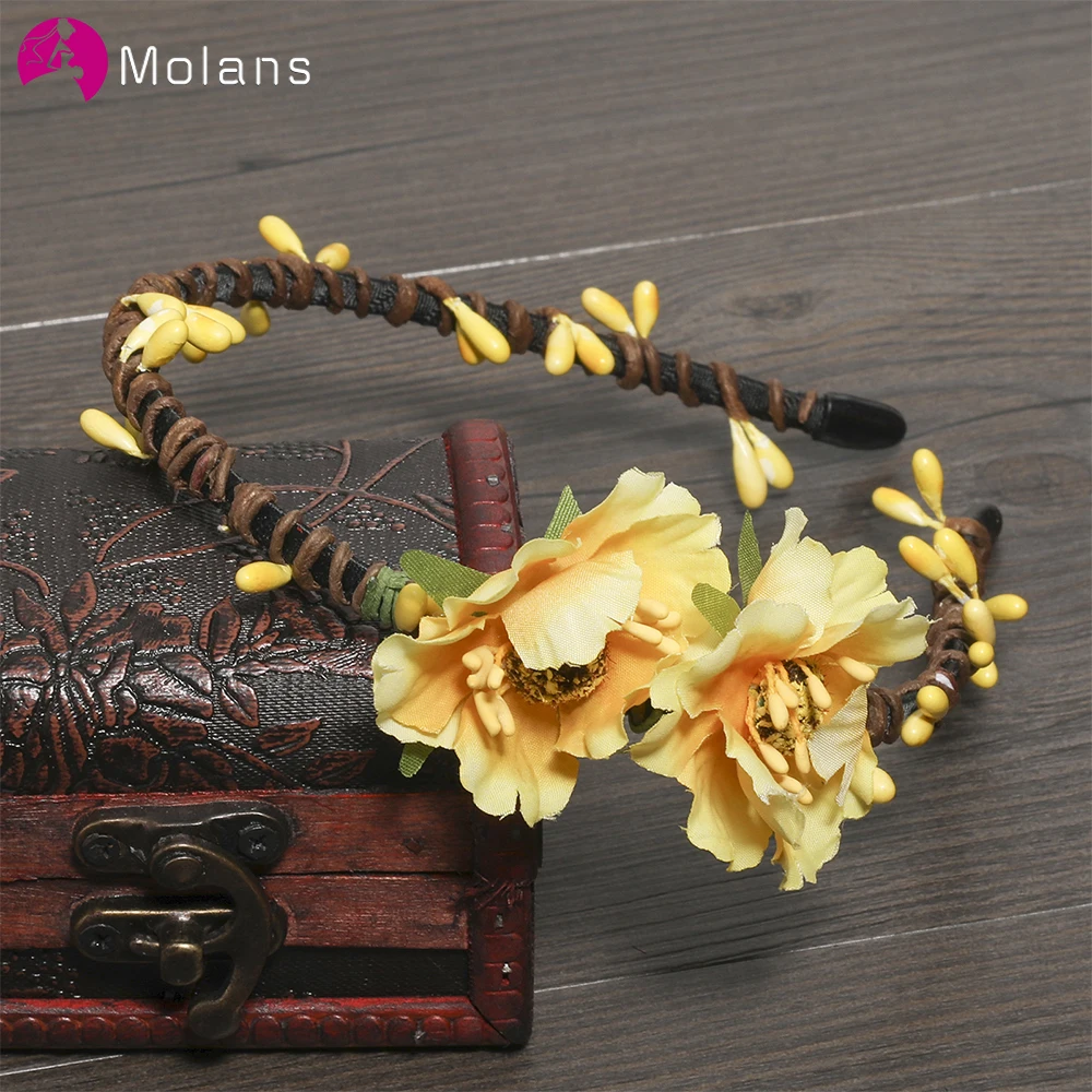 Простой милый маленький цветок MOLANS уличная модная Цветочная корона для