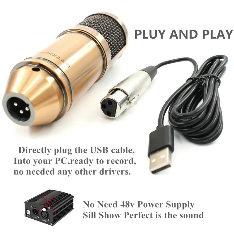 BM 800 USB конденсаторный микрофон студия с подставкой штатив регулируемый для