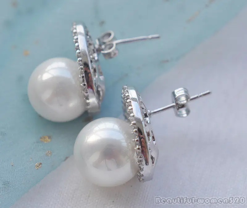 Бесплатная доставка 12 мм круглые белые жемчужные овальные серьги с инкрустацией|earrings free shipping|free shipping earringshook