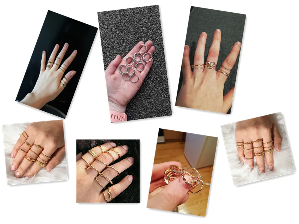12PCS/Set Fashion Rings Gold Silver Color Knuckle Women Vintage Finger Charm Ring Party Jewelry Eagle Winding Carved | Украшения и