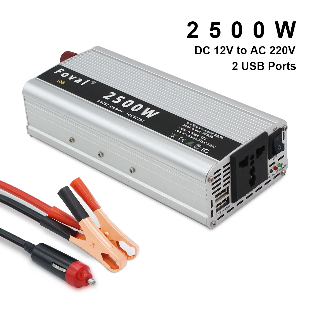 2500 Вт автомобиль с питанием от солнечных батарей Мощность инвертор 12V