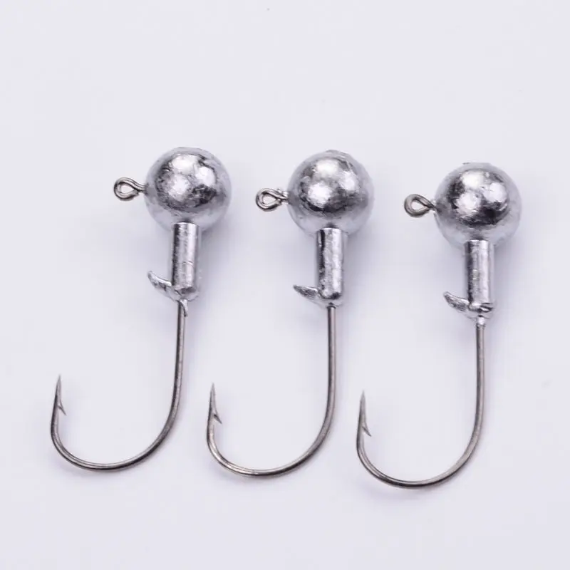Lead Head Hooks Jigs Bait Fishing For Soft Lure Tackle 5Pcs 3.5/5g/7g/10.5g Round Jig | Спорт и развлечения