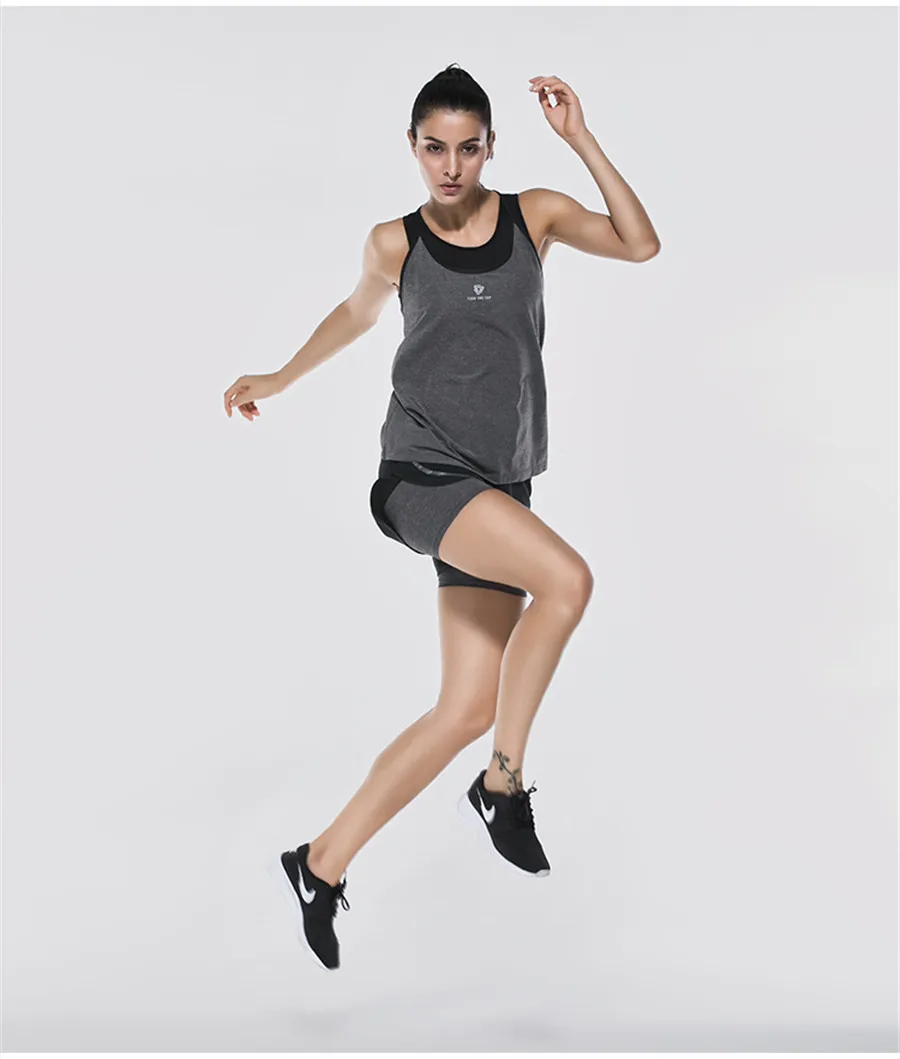 VANSYDICAL, женские шорты для бега и бега, спортивная одежда для йоги, ложные шорты из двух частей для фитнеса, тренажерного зала, компрессионные шорты, одежда