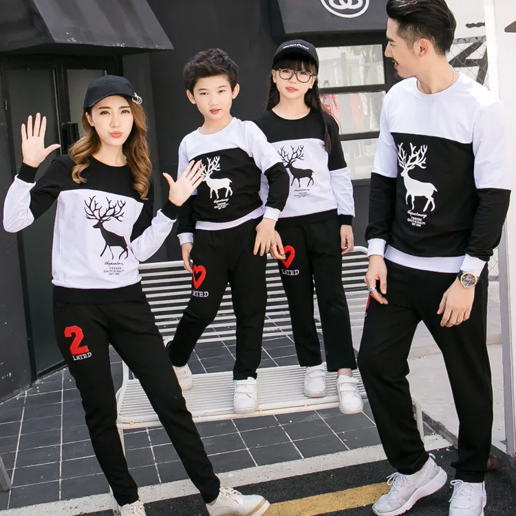 Семейная одежда для матери и дочки платье 2018 семейная Fatehr сына футболки